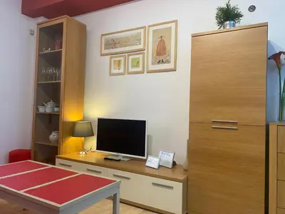 Una televisión o centro de entretenimiento en Apartamentos Alcañiz, Santa María, 3