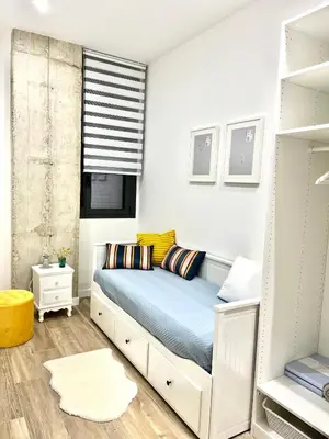 Cama o camas de una habitación en Loft RioArga. Comodidad y Estiloa a 5 min Centro. Nuevo!!!