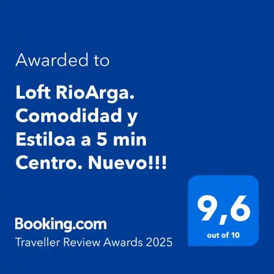 Certificado, premio, señal o documento que está expuesto en Loft RioArga. Comodidad y Estiloa a 5 min Centro. Nuevo!!!