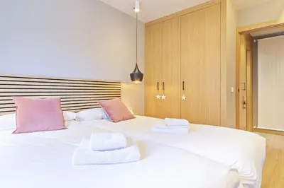 Cama o camas de una habitación en Luderna - Apartamento Saumet A7 Margalida