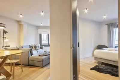 Cama o camas de una habitación en Luderna - Apartamento con terraza Montanero