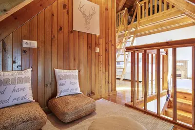 Cama o camas de una habitación en Luderna - Dúplex con terraza Esclòps