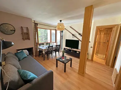 Una televisión o centro de entretenimiento en Apartamentos Confort Formigal 3000