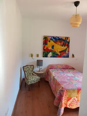 Cama o camas de una habitación en Apartamento con vistas