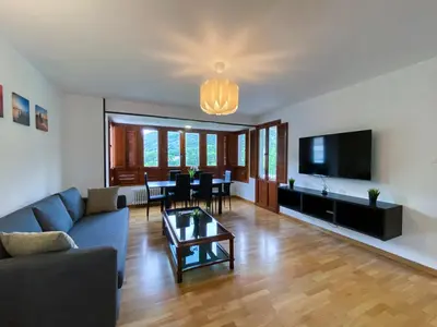 Una televisión o centro de entretenimiento en Apartamento Ara Boltaña