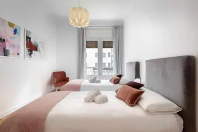 Cama o camas de una habitación en Slalom Canfranc Estación
