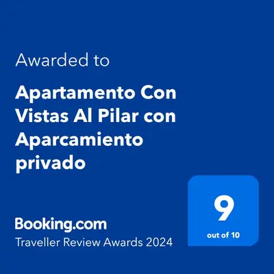 Certificado, premio, señal o documento que está expuesto en Apartamento Con Vistas Al Pilar con Aparcamiento privado