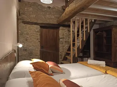 Cama o camas de una habitación en Casa Rural TTIPIAENEA Landetxea