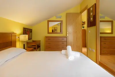 Cama o camas de una habitación en Atico la Espata Villanua