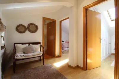 Cama o camas de una habitación en Chalet junto a la Ciudadela de Jaca