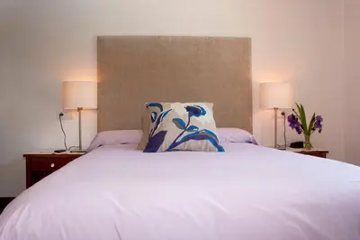 Cama o camas de una habitación en Hotel-Restaurante Badain