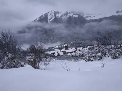 Acogedor estudio en Vilamós, Lleida en invierno