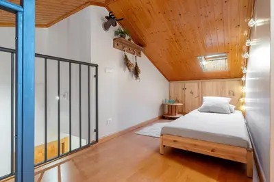 Cama o camas de una habitación en Hauzify I El Refugi de Prades