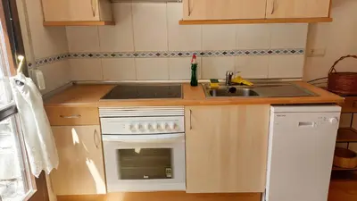 Una cocina o zona de cocina en Apartamentos Castiello de Jaca 3000