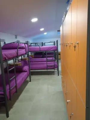 Cama o camas de una habitación en Albergue de Maella