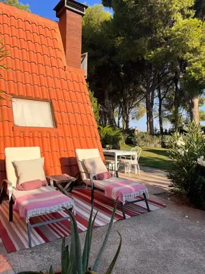 Jardín al aire libre en Las casitas del Gallego