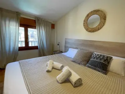 Cama o camas de una habitación en VTZ El Balcón a la Basílica I - vistas inmejorables a la Basílica del Pilar!