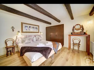 Cama o camas de una habitación en CASA SANT BLAS de Alma de Nieve