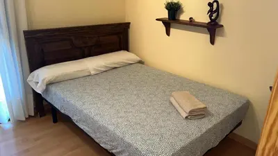 Cama o camas de una habitación en El nido de Villanua