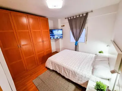 Cama o camas de una habitación en Las Fuentes del Pilar ComoTuCasa