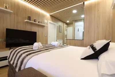 Una televisión o centro de entretenimiento en Apartamento Hartza