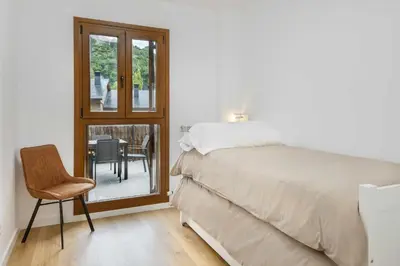 Cama o camas de una habitación en Casa O Berde terraza con vistas a Aramón Panticosa