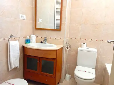 Un baño de Apartamentos Las Margas Sabiñánigo 3000