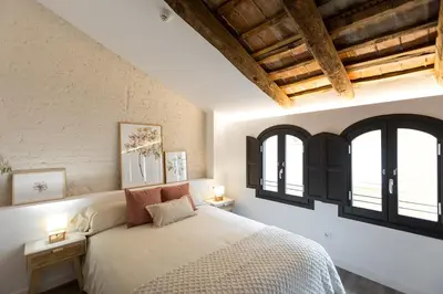Cama o camas de una habitación en L’Angorfa de Casa Santiago, casa rural