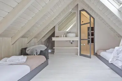 Cama o camas de una habitación en Luderna - Casa con terraza Sarnalha
