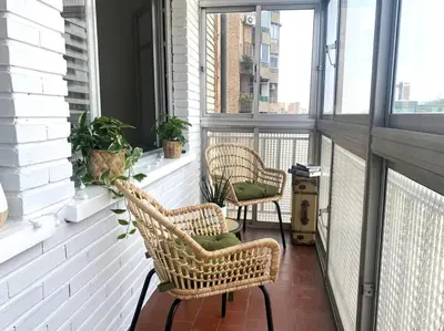 Un balcón o terraza de Acogedor apartamento a 5 min del Ave