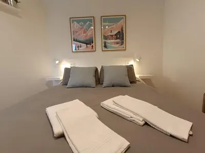 Cama o camas de una habitación en Inmocyma Cerler-Anayon Pie de pistas