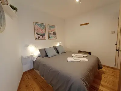 Cama o camas de una habitación en Inmocyma Cerler-Anayon Pie de pistas