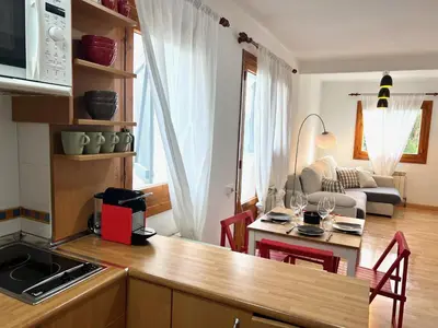Una cocina o zona de cocina en Apartamento en Formigal con vistas