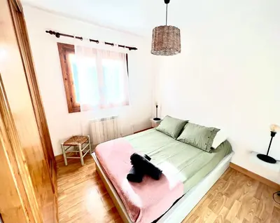 Cama o camas de una habitación en Apartamento en Formigal con vistas