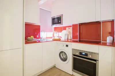 Una cocina o zona de cocina en Apartamento moderno y céntrico en Huesca ciudad