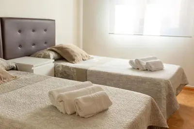 Cama o camas de una habitación en Aranaz bardenas
