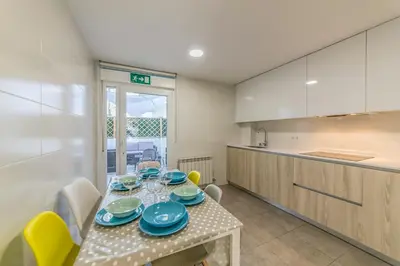 Una cocina o zona de cocina en Apartamento con terraza