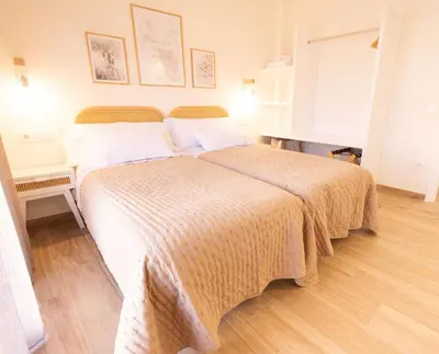 Cama o camas de una habitación en El sueño del Búho 2. Chimenea y barbacoa