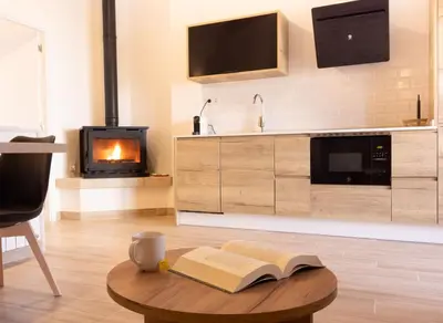 Una televisión o centro de entretenimiento en El sueño del Búho 6. Ático con chimena