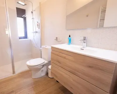 Un baño de El sueño del Búho 4. Ático con chimenea y terraza.