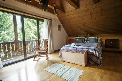 Cama o camas de una habitación en Chalet Casa Pepe Vielha