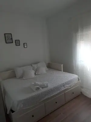 Cama o camas de una habitación en Alojamiento en Murchante