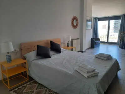 Cama o camas de una habitación en APARTAMENT CASA MONTROIG