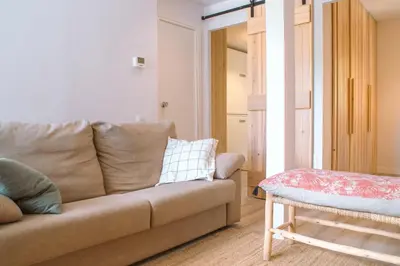 Zona de estar de Apartamento en Formigal luminoso con balcón y vistas