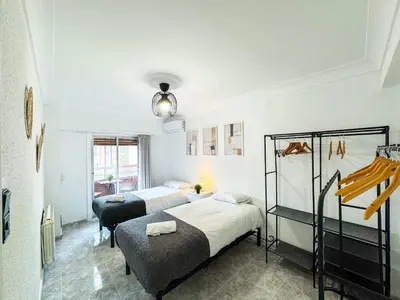 Cama o camas de una habitación en El Aguila Del Pilar ComoTuCasa