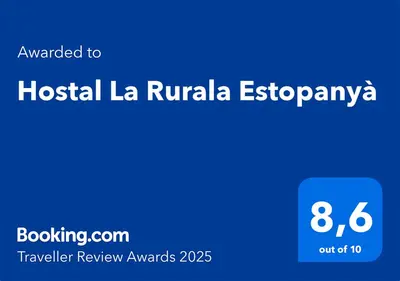 Certificado, premio, señal o documento que está expuesto en Hostal La Rurala Estopanyà