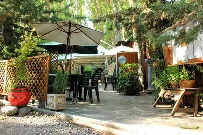Jardín al aire libre en Camping Pirineos Cien Lagos