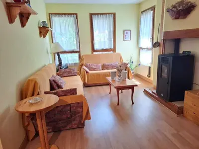 Zona de estar de La Encina, Acogedor apartamento con piscina - Arafita Apartamentos