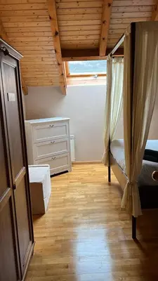 Cama o camas de una habitación en Terrazas del Pirineo en Villanúa