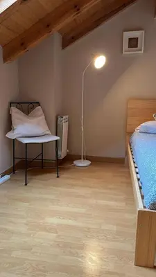Cama o camas de una habitación en Terrazas del Pirineo en Villanúa